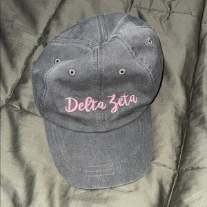 Gray Cap with Pink Embroidery for Delta Zeta